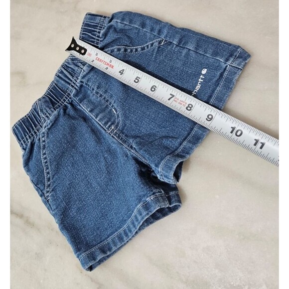 Carhartt Shorts Kids 3T Blue Denim Elastic Waist Casual Workwear Style Casual - Picture 5 of 5